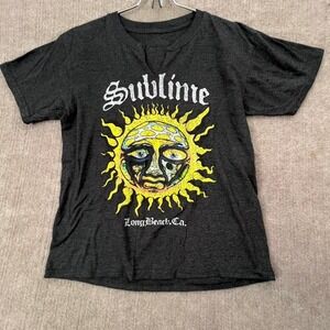 Sublime Graphic T-Shirt Small Long Beach CA Sun Band Tee Grunge Rock Neck Cut